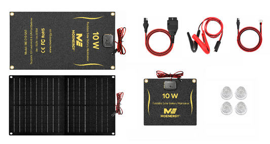 10W Foldable Solar Battery Maintainer Kit — PWM Controlled
