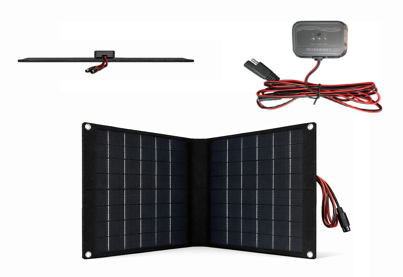 20W Foldable Solar Battery Maintainer Kit — PWM Controlled