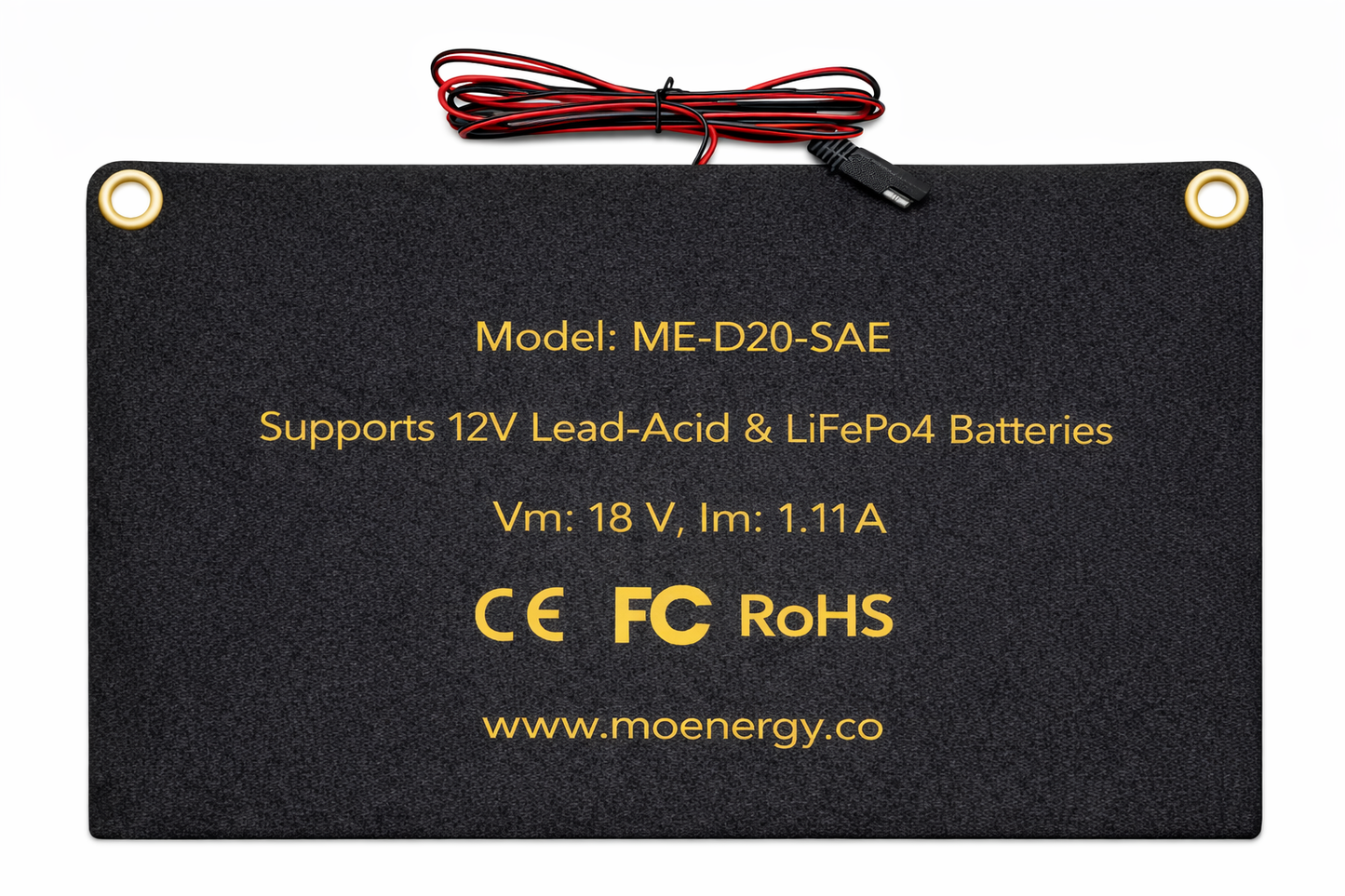 20W Foldable Solar Battery Maintainer Kit — PWM Controlled
