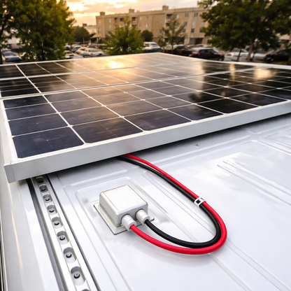 Rooftop cable entry box installed on vehicle roof